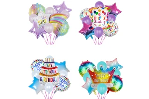 Hot Children Birthday Balloons Set Cartoon Foil Balloon Happy Birthday Themed Party Decoration Supplies Baby Shower Gifts