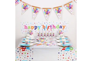 Children's Birthday Celebration Eco-Friendly Fashion Theme Party Supplies Happy Birthday Paper Plates Decoration Set