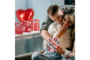 New Arrival Valentine's Day Heart Gift Bags Wholesale Cross Border Portable Paper Candy Snack Bags
