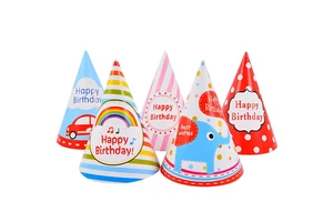 Children Kids Boy Girl Adult Cartoon Happy Birthday Paper Hat Cake Party Decoration Supplies