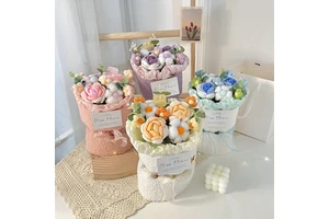 Valentine's Day Gift Mother's Day Plush Rose Bouquet Graduation Season Birthday Gift Knitted Plush Bouquet