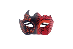 Vintage Venetian Greek Roman Party Masquerade Half Face Mardi Gras Silver Red Gold Black Light PVC Silk Plastic Halloween