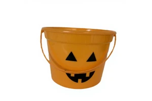 Customized Halloween & Ghost Festival Pumpkin Face Design PP Plastic Bucket 3.3L No Lid Candy Bucket 100% Pure Material