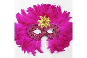 Fun Venetian Mardi Gras Carnival Masquerade Mask Feather Party Decor for Xmas Holidays Dyed Pattern Cosplay Costume