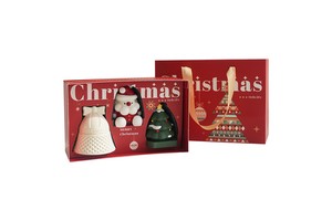Custom Handmade 3-Piece Cute Christmas Soy Wax Aromatherapy Scented Candle Christmas Tree Santa Gift Set Home Decor Holiday