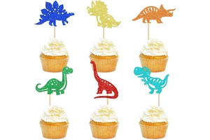 24 Piece Dinosaur Cupcake Toppers Baby Dinosaur Cake Picks Children's Birthday Party Decorations Dino Theme Cake Supplies