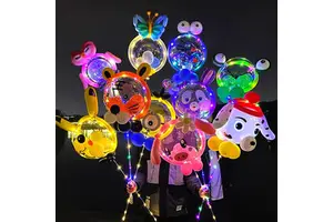 Children's Led Transparent Bobo Bubble Ballon Bobo Balloon Light Luminous Shaped Birthday Party Decoration Gift Toy for