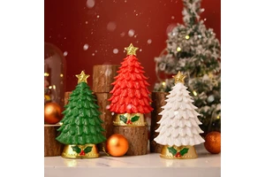 New Arrival 2025 Resin Products Mini Christmas Tree Ornament Resin Crafts Gifts Toys Table Light
