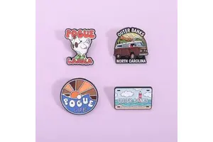Outer Banks Paradise Earth Zinc Alloy Enamel Pins Pogue Life Beach Forest Natural Scenery Brooches Lapel Badge Chinese New Year