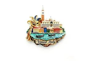 Custom Italy Venice Fridge Magnet 3D Polyresin Carnival Mask Refrigerator Magnets Water Cityscape Souvenirs Wholesale