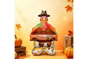 Thanksgiving Day 4D Eco-Friendly Aluminum Foil Harvest Leaves Flowers Pinecone Pumpkin Sunflower Maple Leaf Turkey Party