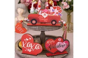 Factory Wholesale Valentine's Day Letter Signs Wooden Craft Desktop Decor Holidays Wedding Parties Heart-Shaped Decor Ornaments