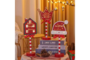 New Product Kids Gifts Crafts Wooden Warm White Led Sign Lamp Holiday Party Decoration Christmas Ornaments