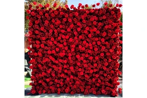 Factory Price Artificial Red Rose Flower Wall Elegant Wedding & Event Decoration with Artificial Silk Blooms Decoration