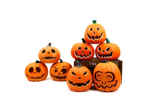 Plastic Halloween Gifts Props Toys Crafts Statues Figurines Home Decor Halloween Pumpkin Light Jack O Lantern Decorations