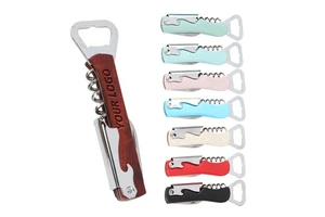Hot Sale High Quality Wooden Corkscrew With Gift Box Wooden Handle Wine Opener Custom Logo