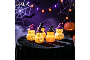 Wholesale Halloween Witches Pumpkins Candles Lamps Ghosts Night Lights Scary Candies Funny Desktop Decorations Props Ornaments