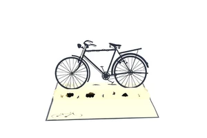 3D Pop up Funny Bike Happy Fathers Day Paper Greeting Card with Envelop for Dad and Papa Birthday Gift and Celebration