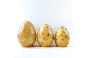 Factory Direct Sale Glass Colored Patterned Egg Easter Ornament Guangdong Made Holiday Decorations