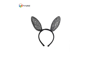 Hot Ladies Costume Accessories Party Bunny Lace Fabric Headband and Wings Set Sexy Bunny Ear Lace Headband for Easter