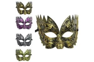 Classical Vintage Venetian MasksParty Decorations for Halloween Carnival Half Face Jagged Prince Man Retro Men's Plastic Mask