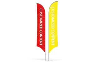 Customized Polyester Feather Flags Graduation Halloween Ramadan Product Promotions/Press Conferences Outdoor Use Waterproof