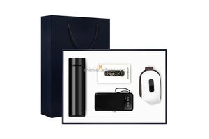 Best Gifts Hot Sale Custom logo Temperature Display Vacuum Cup + Eye Massage + Smart Bracelet + Power Bank Fathers Day Sets