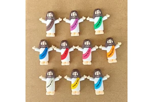 Soododo 2026 Easter Decorations Jesus Figurines Modern Art PVC Ornaments with UV Printing