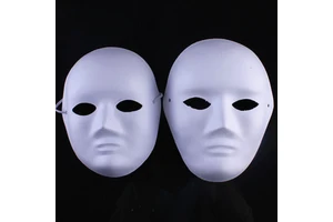 Trending Paintable Paper Mask White Pulp Blank Craft Masks Masquerade Halloween Party Decor for Women Men and Kid