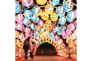Custom Traditional Colorful Chinese Lantern Tunnel Waterproof LED Festival Lantern For City Street
