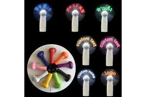 Nicro Free Design Custom LOGO Led Hand Fan Summer Advertising Gifts Luminous Battery Operated Fan Promotional Party Supplies