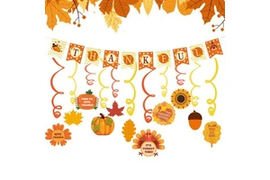 High Quality HotSale High Quality Autumn Thanksgiving Party Supplies Spiral Hanging Ornaments Festive Banner Holiday Theme Decorations