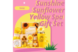 2026 Valentine's Day Sunflower Spa Gift Basket Perfect for Mother's Day Birthdays Sunshine Yellow Self Care Kit for Her