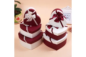 Hot-Product Valentine'S Day Gifts Packaging Heart-Shaped Bow Scarf Cardboard Boxes Chocolate Paper Box