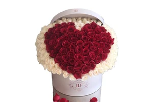 Valentine's Day Heartshaped Flowers in a Box Surprise Box