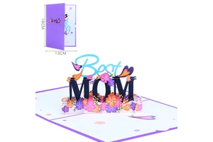 Hot Sale Mother's Day 3D Greeting Card Best Mom Creative Flower Blessing Card Mother's Day Gift Ideas
