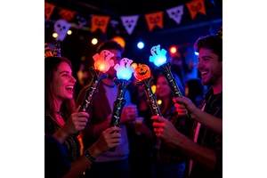 Halloween LED Glow Stick Ghost Pumpkin Light Magic Wand ABS Plastic Kids Flashing Toy Halloween Party Decoration Favors