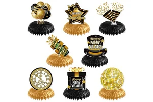 New Year Party Desktop Decoration Honeycomb Ornaments Decorative Honeycomb Setup for the New Year's Eve Atmosphere