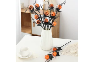 Simulated Jack-o'-lantern Small Pumpkin Halloween Decoration Home Decor Black Pumpkin Wholesale Festival Decorations