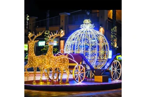 2025 New Product Outdoor LED Christmas Santa Claus Reindeer Light