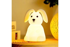 Night Light Table Lamp Cute Silicone Multicolor Warm White Dim Touch Rechargeable USB Bunny LED For Kids Baby Room