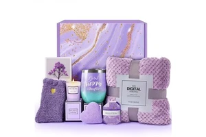 Perfect Surprise Personalized Relaxing Elegant Gifts Lavender Spa Bath Valentine Mother Gift Set Box for Women Moms Wife