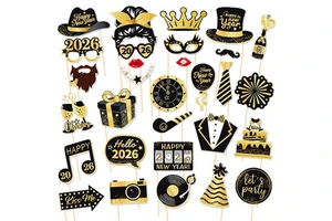 Happy New Year Photo Props Decorations Photo Accessories New Years Photo Props for Pictures 2026 New Years Party Supplies