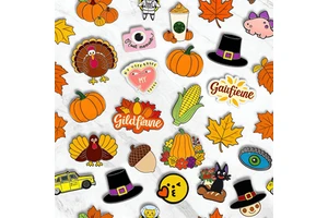 Thanksgiving Enamel Pins Set, Fall Pumpkin Turkey Maple Leaf Brooches for Thanksgiving Decor