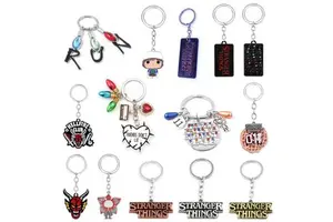 Best Selling Product Factory Wholesale Price Bulk Cartoon Horror Movie Stranger Things Metal Enamel Keychain