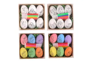 Hot Selling Hand Painted Easter Bunny Eggs Children's Handmade Gifts Cross Border DIY Party Decoration Sets