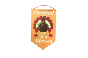 Cartoon Turkey Thankful and Blessed Garden Flag Thanksgiving Day Party Decoration Supplies