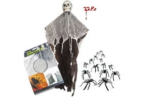 Scary Ghost Skull Gauze Grimace Halloween Decoration Outdoor Halloween Haunted House Party Decorations