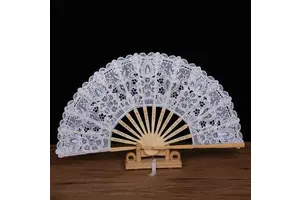 Customized Battenburg Lace Dancing Fans For Wedding Party Favors Gifts Vintage Lace Folding Hand Fan