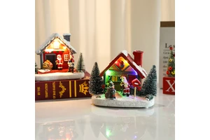 Glow Resin House Hotel Shopping Mall Home Scene Decoration Gift Christmas Products